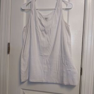 Cato White Scoop-Neck Tank Top Capsule Basic Minimalist Workout